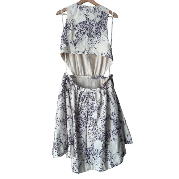 Anthropologie Aureta Studio Side Cutout ivory lavender Midi Dress Size X-Large - Picture 7 of 9
